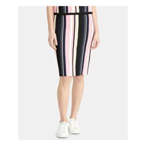 RACHEL ROY Womens Pink Striped Below The Knee Pencil Skirt Size: XS